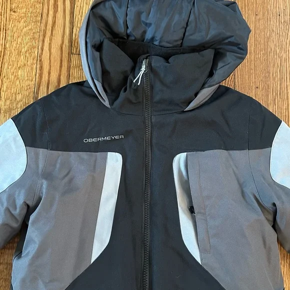 Obermeyer Kids Puffer Jacket in Black and Gray - Picture 2 of 5